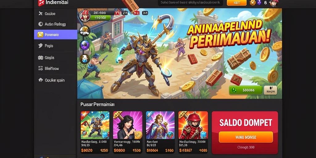 Tampilan layar utama yang menarik untuk memulai permainan.