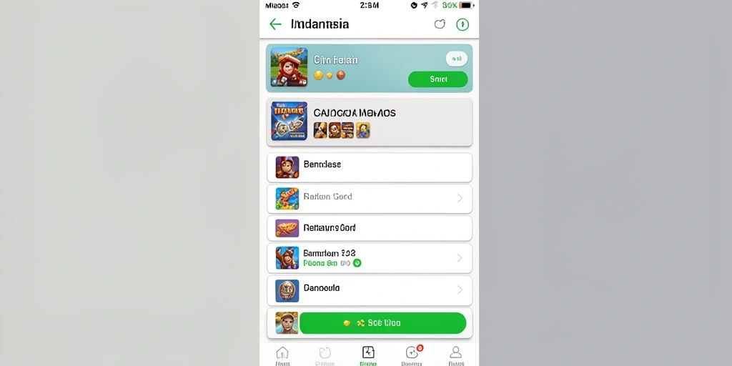 Screenshot 1 menunjukkan tampilan utama permainan yang menarik.